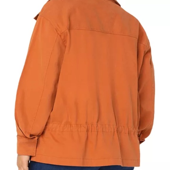 Liverpool Los Angeles Orange Zipper Drawstring Cinch Canvas Jacket - Picture 2 of 13